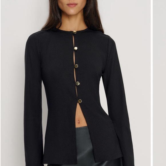 Reformation Verne Button Top Size S - Picture 3 of 3